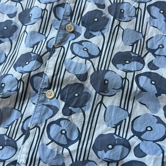 Wax London Blue Floral Short Sleeve Button Down - Picture 3 of 6